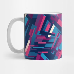 Cubist Harmony: Modern Geometric Dance in Pink, Blue, and Violet Mug